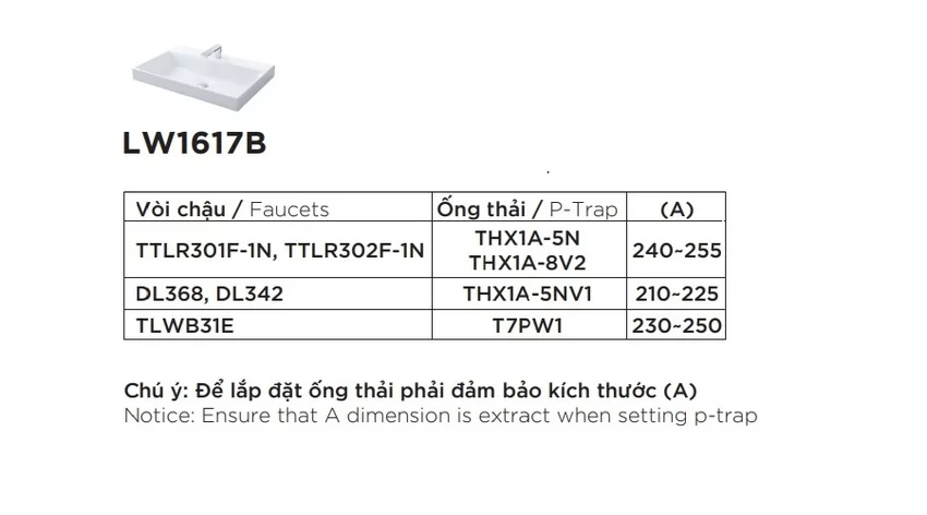 Chậu rửa lavabo đặt bàn TOTO LW1617C 9 Chậu rửa lavabo đặt bàn TOTO LW1617C