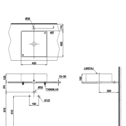 Chậu rửa lavabo đặt bàn TOTO LW574JWF 15 Chậu rửa lavabo đặt bàn TOTO LW574JWF