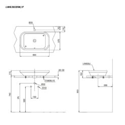 Chậu rửa lavabo đặt bàn TOTO LW630JW/F chậu men màu