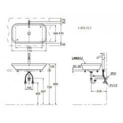 Chậu rửa lavabo đặt bàn TOTO LW631JW/F