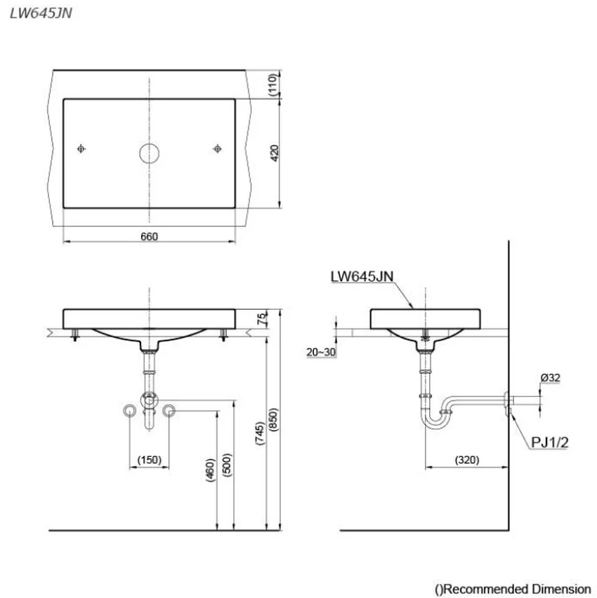 Chậu rửa lavabo đặt bàn TOTO LW645JNW/F 7 Chậu rửa lavabo đặt bàn TOTO LW645JNW/F với thiết kế hiện đại