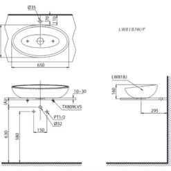 Chậu rửa lavabo đặt bàn TOTO LW818JW/F