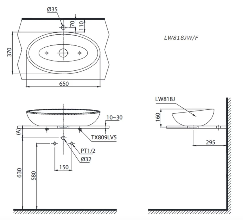 Chậu rửa lavabo TOTO LW818JW/F SKU: LW818JW/F Chậu rửa lavabo TOTO LW818JW/F Hình ảnh 6