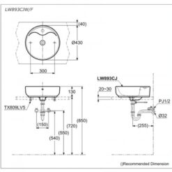 Chậu rửa lavabo đặt bàn TOTO LW893CJW/F