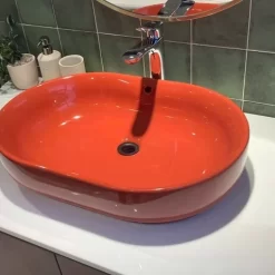 Chậu rửa lavabo đặt bàn TOTO LW896JW/F chậu men màu 18 Chậu rửa lavabo đặt bàn TOTO LW896JW/F chậu men màu