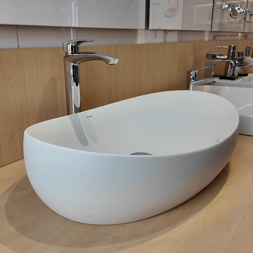 Chậu rửa lavabo đặt bàn TOTO PJS01WE đá cẩm thạch nhân tạo - PJS01WE