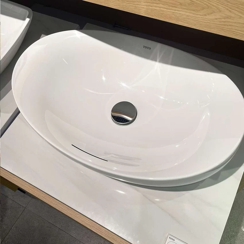 Chậu rửa lavabo đặt bàn TOTO PJS01WE đá cẩm thạch nhân tạo 21 Chậu rửa lavabo TOTO PJS01WE bền đẹp - PJS01WE