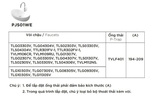 Chậu rửa lavabo đặt bàn TOTO PJS01WE đá cẩm thạch nhân tạo