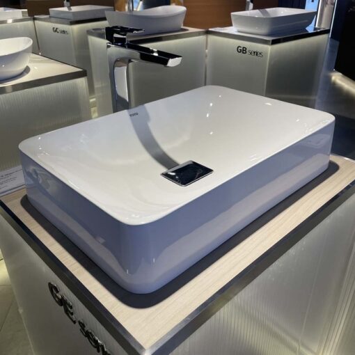 Chậu rửa lavabo đặt bàn TOTO PJS03WE đá cẩm thạch nhân tạo