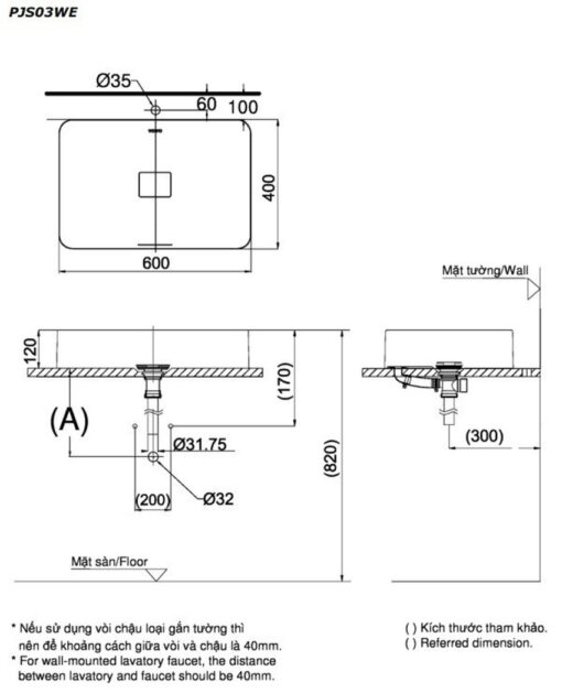 Chậu rửa lavabo đặt bàn TOTO PJS03WE đá cẩm thạch nhân tạo