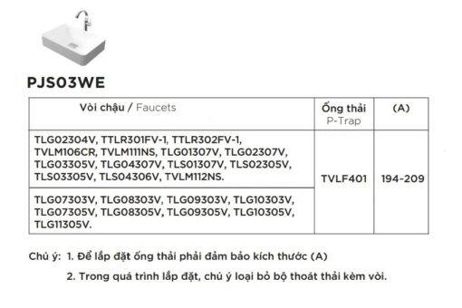 Chậu rửa lavabo đặt bàn TOTO PJS03WE đá cẩm thạch nhân tạo