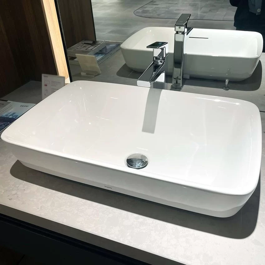 Chậu rửa lavabo đặt bàn TOTO PJS06WE đá cẩm thạch nhân tạo 9 Chậu rửa lavabo đặt bàn TOTO PJS06WE đá cẩm thạch nhân tạo