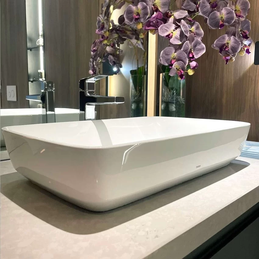 Chậu rửa lavabo đặt bàn TOTO PJS06WE đá cẩm thạch nhân tạo 11 Chậu rửa lavabo đặt bàn TOTO PJS06WE đá cẩm thạch nhân tạo