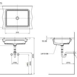 Chậu rửa mặt lavabo âm bàn TOTO LT1515#XW