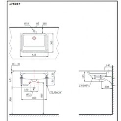 Chậu rửa mặt lavabo âm bàn TOTO LT505T#XW