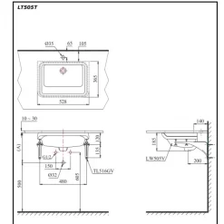 Chậu rửa mặt lavabo âm bàn TOTO LT505T#XW