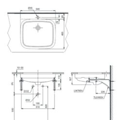 Chậu rửa mặt lavabo âm bàn TOTO LT765#XW