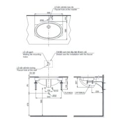 Chậu rửa mặt lavabo âm bàn TOTO LW1506V#XW