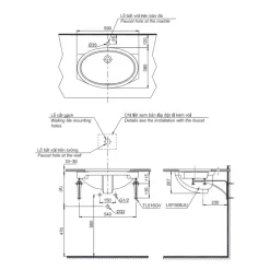 Chậu rửa mặt lavabo âm bàn TOTO LW1506V#XW