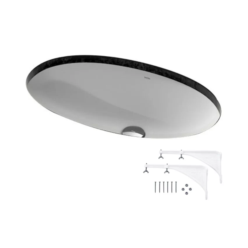 Chậu rửa mặt lavabo âm bàn TOTO LW1506V TL516GV kèm giá đỡ 22 Chậu rửa mặt lavabo âm bàn TOTO LW1506V TL516GV trong không gian phòng tắm