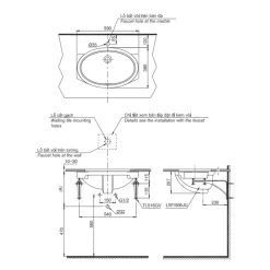 Chậu rửa mặt lavabo âm bàn TOTO LW1506V TL516GV kèm giá đỡ 17 Chậu rửa mặt lavabo âm bàn TOTO LW1506V#XW TL516GV kèm giá đỡ