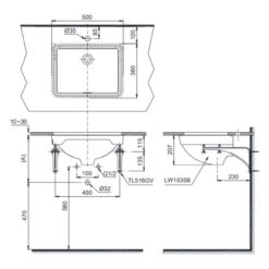 Chậu rửa mặt lavabo âm bàn TOTO LW1535V#XW