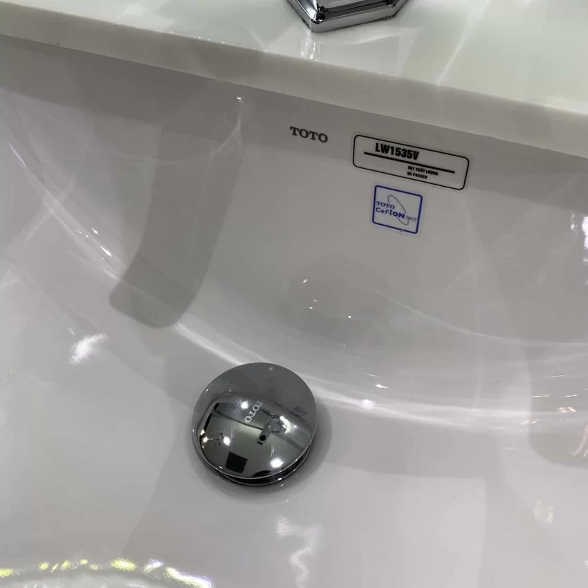 Chậu rửa mặt lavabo âm bàn TOTO LW1536V TL516GV kèm giá đỡ 6 Chậu rửa mặt lavabo âm bàn TOTO LW1536V#XW TL516GV kèm giá đỡ
