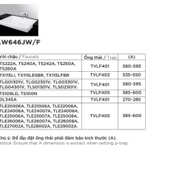 Chậu rửa mặt lavabo bán âm TOTO LW646JW/F 12 Chậu rửa mặt lavabo bán âm TOTO LW646JW/F