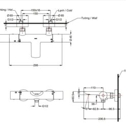 Củ sen tắm nhiệt độ TOTO TBV01402BA