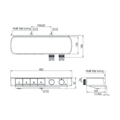 Củ sen tắm nhiệt độ TOTO TBV124A0A kèm kệ để đồ