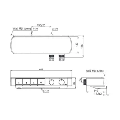 Củ sen tắm nhiệt độ TOTO TBV124A0A kèm kệ để đồ
