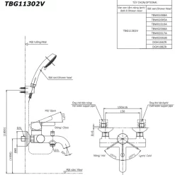 Củ sen tắm nóng lạnh GF Series TOTO TBG11302VA (TBG11302V)