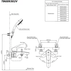 Củ sen tắm nóng lạnh GM Series TOTO TBG09302VA (TBG09302V)