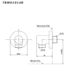 Cút nối tường TOTO TBW01014B dáng tròn
