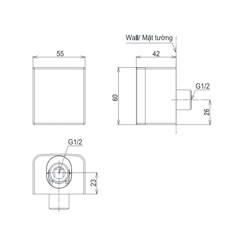 Cút nối TOTO TBW160N0A trên thực tế Cút nối TOTO TBW160N0A trên thực tế