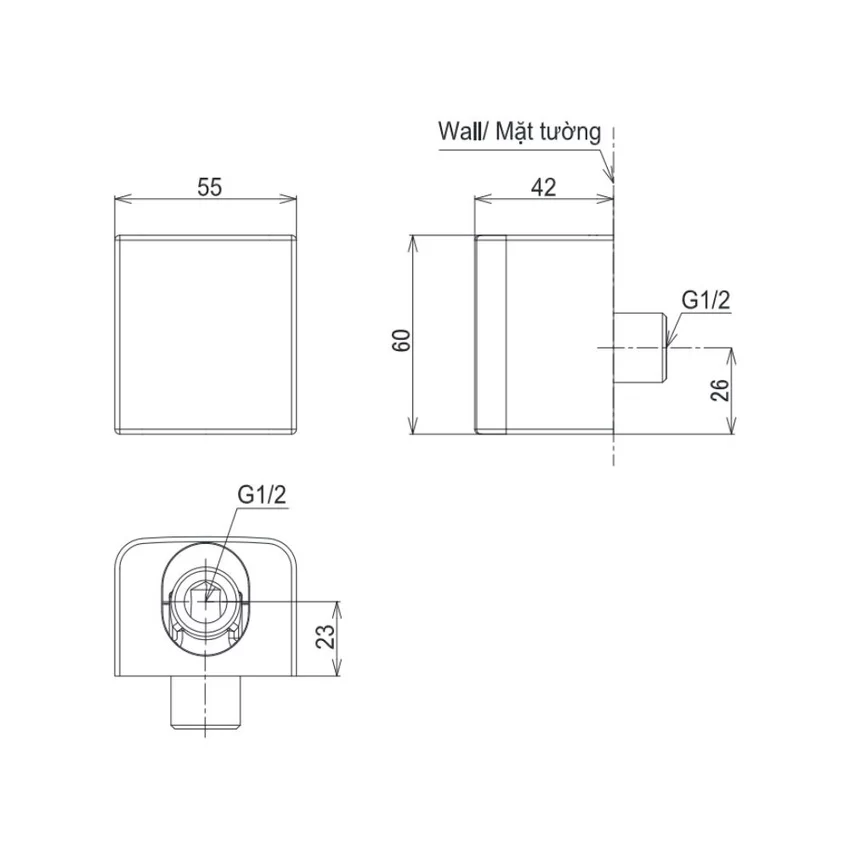 Cút nối TOTO TBW160N0A trên thực tế Cút nối TOTO TBW160N0A trên thực tế