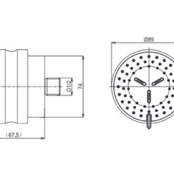 Đầu phun sen TOTO TBW07017A âm tường dòng L loại tròn 2 chế độ