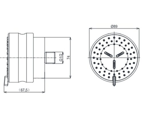 Đầu phun sen TOTO TBW07017A âm tường dòng L loại tròn 2 chế độ