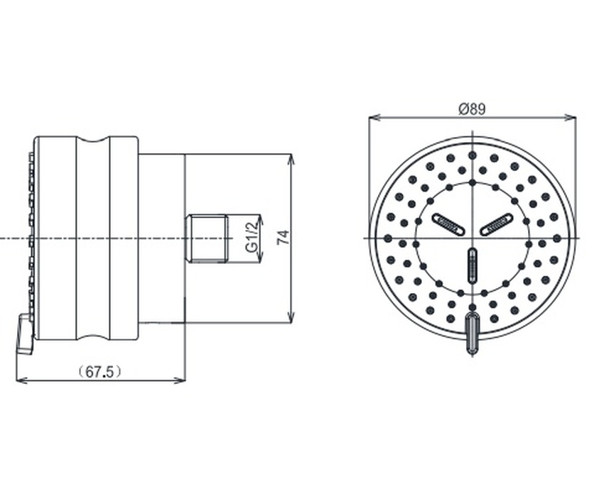 Đầu phun sen TOTO TBW07017A âm tường dòng L loại tròn 2 chế độ - Ảnh 5