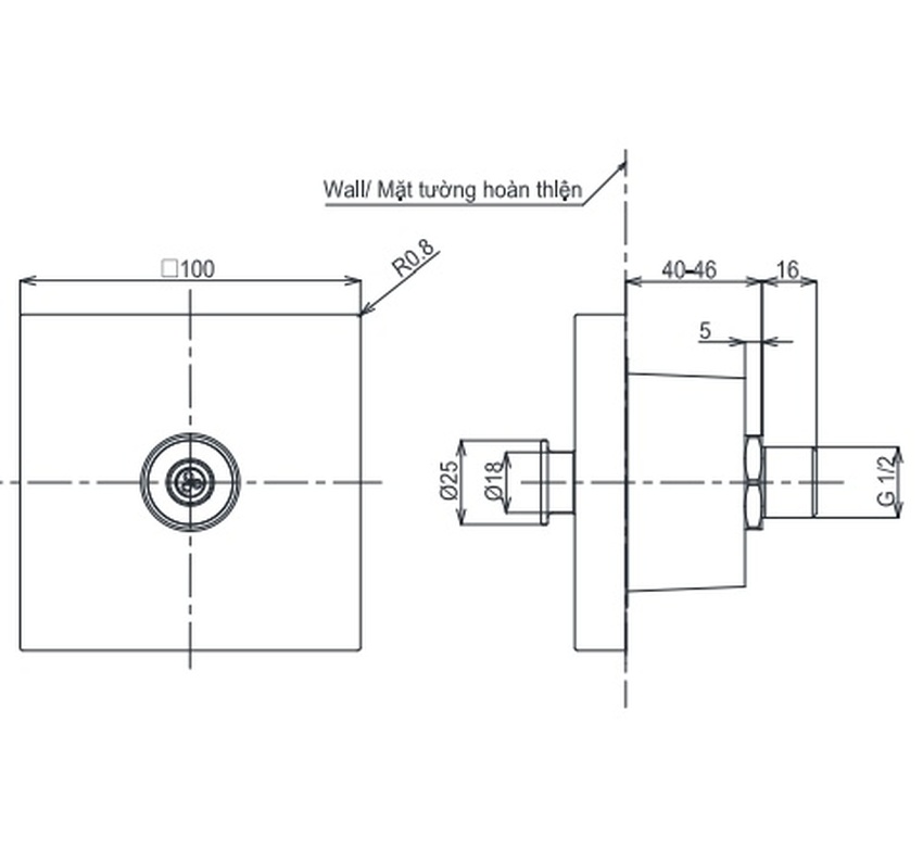 Đầu phun sen TOTO TBW08008A ảnh 1