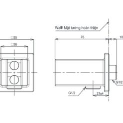 Gác sen kèm cút nối tường TOTO TBW08010A dòng G dáng vuông