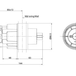 Phụ kiện âm tường cho van chuyển hướng TOTO TBN01103B (3 đường nước ra)