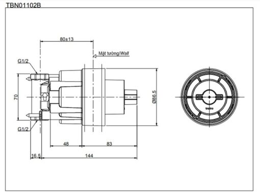Phụ kiện âm tường TOTO TBN01102B