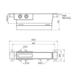 Phụ kiện âm tường TOTO TBN11BC0A (2 đường nước ra)