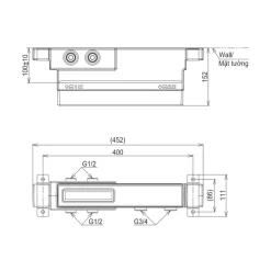 Phụ kiện âm tường TOTO TBN11BC0A (2 đường nước ra)