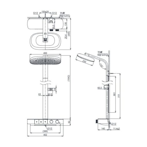 Sen cây nhiệt độ dòng G TOTO TBW14UC0A (kèm kệ để đồ)