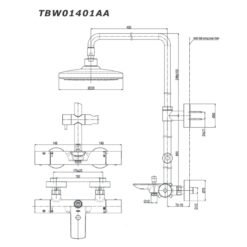 Sen cây nhiệt độ TOTO TBW01401AA dòng G kèm vòi xả bồn
