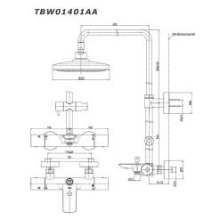 Sen cây nhiệt độ TOTO TBW01401AA dòng G kèm vòi xả bồn