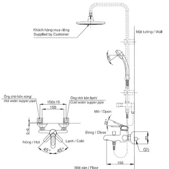 Sen cây tắm đứng nóng lạnh TOTO DM907CS TVSM104NSR