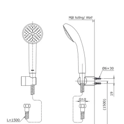 Tay sen tắm TOTO DGH104ZR (1 chế độ) 18 Tay sen tắm TOTO DGH104ZR (1 chế độ)